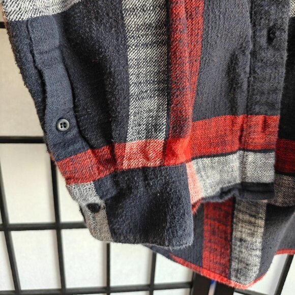 Madewell Red Black and White Button Up Plaid Flannel Shirt - Size L Fall Autumn - Picture 4 of 6